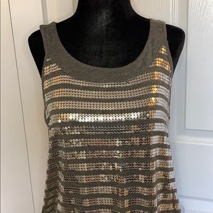 H&M Gray and Silver Sequin Tank Top